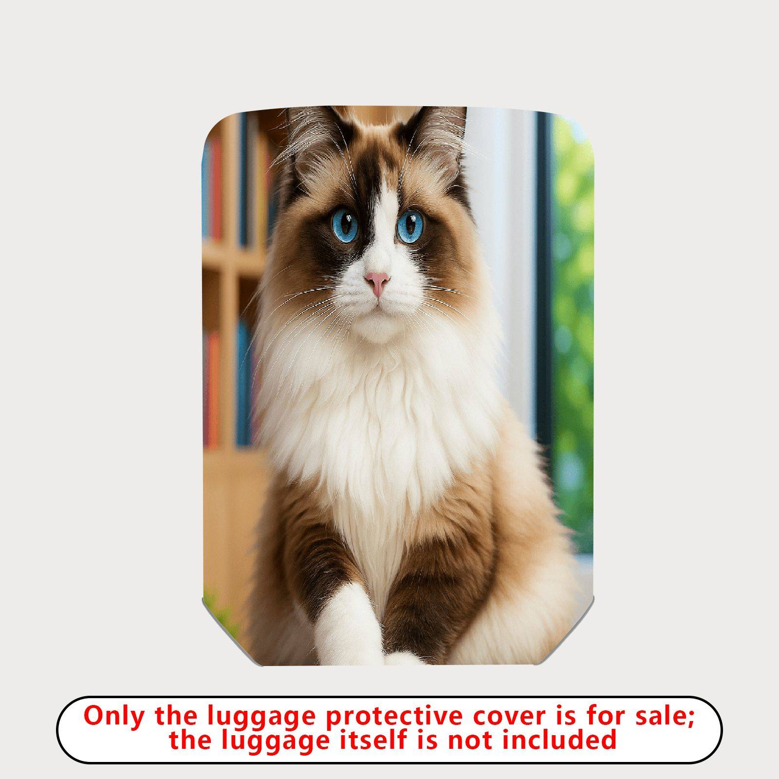 1-Piece Cute Adorable Cat Portrait Feline Travel  Suitcase Luggage Cover, Stretch Protective Sleeve