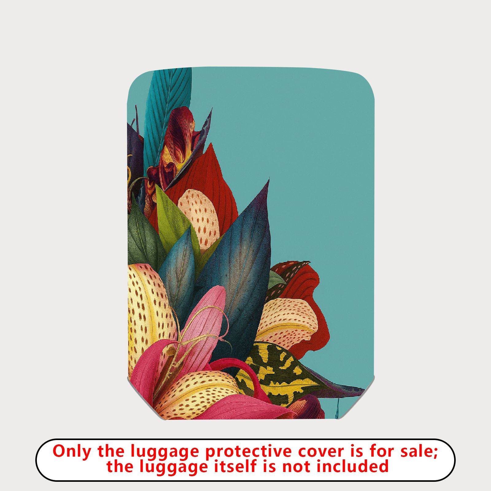 1-Piece Floral Leaf Nature Pattern Colorful  Suitcase Luggage Cover, Stretch Protective Sleeve