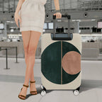 1-Piece Geometric Circle Abstract Modern Artistic Stylish  Suitcase Luggage Cover, Stretch Protective Sleeve