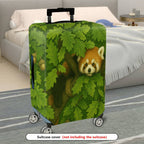 1-Piece Cute Green Forest Animal Red Panda Nature  Suitcase Luggage Cover, Stretch Protective Sleeve