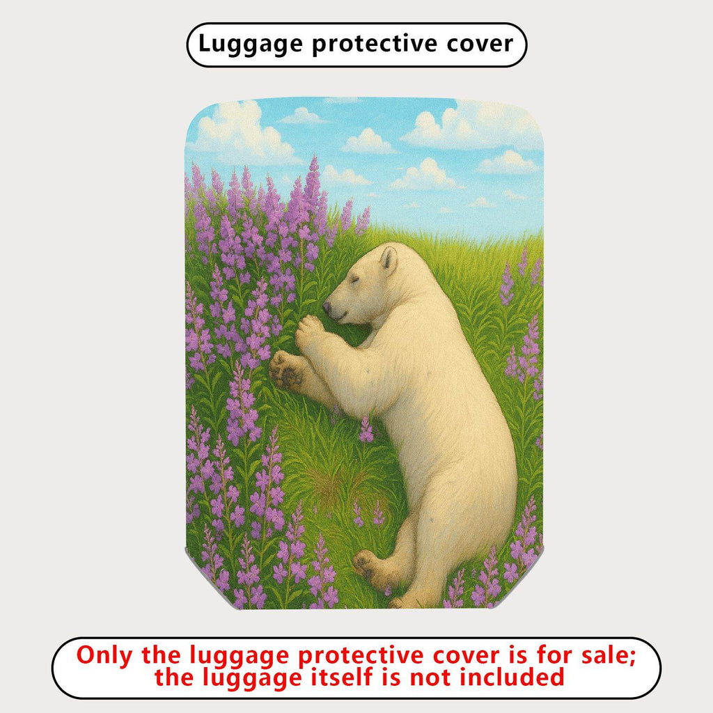 1-Piece Polar Bear Floral Meadow Sky Nature Animal  Suitcase Luggage Cover, Stretch Protective Sleeve