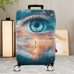 1-Piece Surreal Eye Landscape Reflection Clouds Blue  Suitcase Luggage Cover, Stretch Protective Sleeve