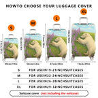 1-Piece Polar Bear Floral Meadow Sky Nature Animal  Suitcase Luggage Cover, Stretch Protective Sleeve