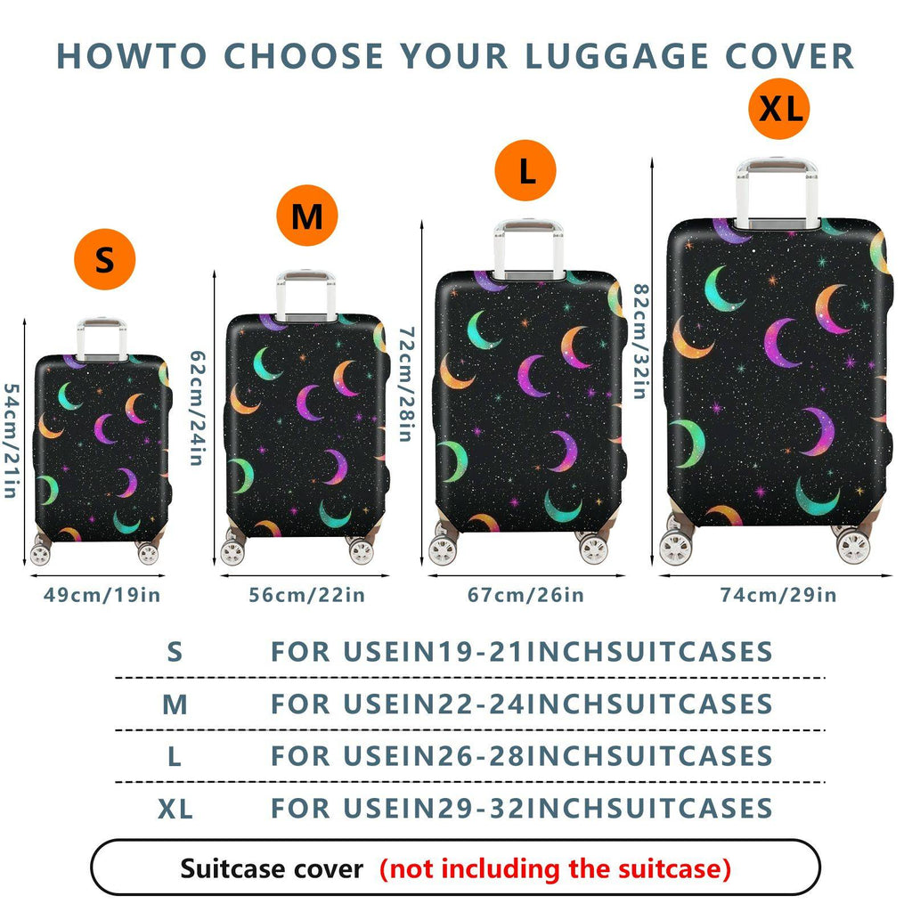 1-Piece Starry Night Colorful Moon Galaxy Cosmic  Suitcase Luggage Cover, Stretch Protective Sleeve