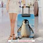 1-Piece Cute Adorable Penguin Snow Winter Travel  Suitcase Luggage Cover, Stretch Protective Sleeve