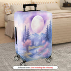 1-Piece Moon Forest Landscape Sky Mountain Stream  Suitcase Luggage Cover, Stretch Protective Sleeve