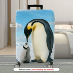 1-Piece Cute Penguin Family Ice Snow Nature Animal  Suitcase Luggage Cover, Stretch Protective Sleeve