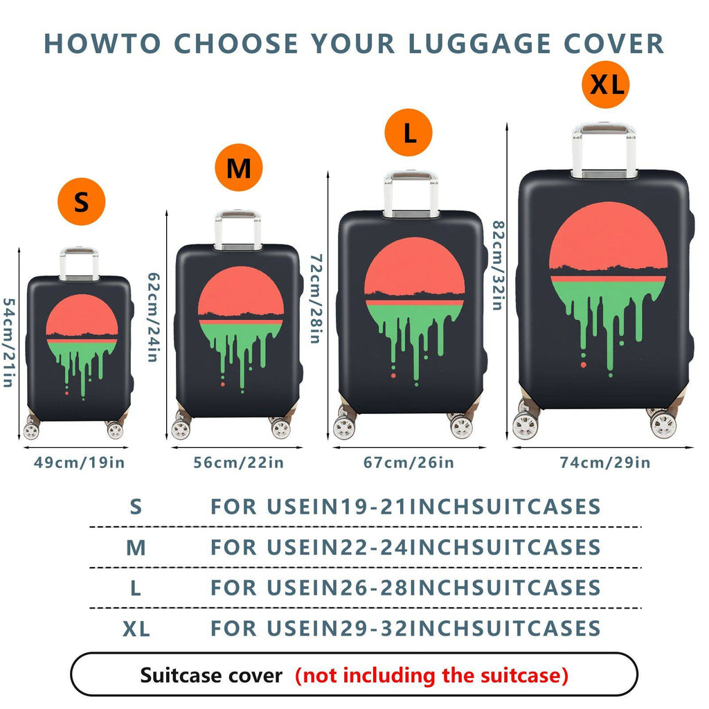 1-Piece Sunset Horizon Dripping Abstract Landscape Art  Suitcase Luggage Cover, Stretch Protective Sleeve