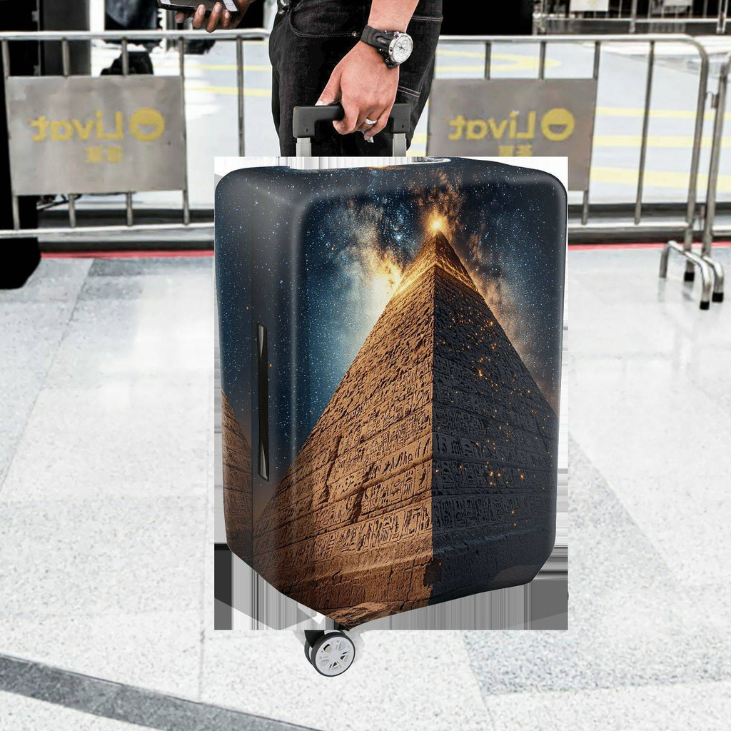 1-Piece Cosmic Pyramid Starry Night Ancient Mystical Galactic  Suitcase Luggage Cover, Stretch Protective Sleeve