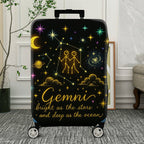 1-Piece Zodiac Constellation Starry Night Cosmic Celestial Gemini  Suitcase Luggage Cover, Stretch Protective Sleeve