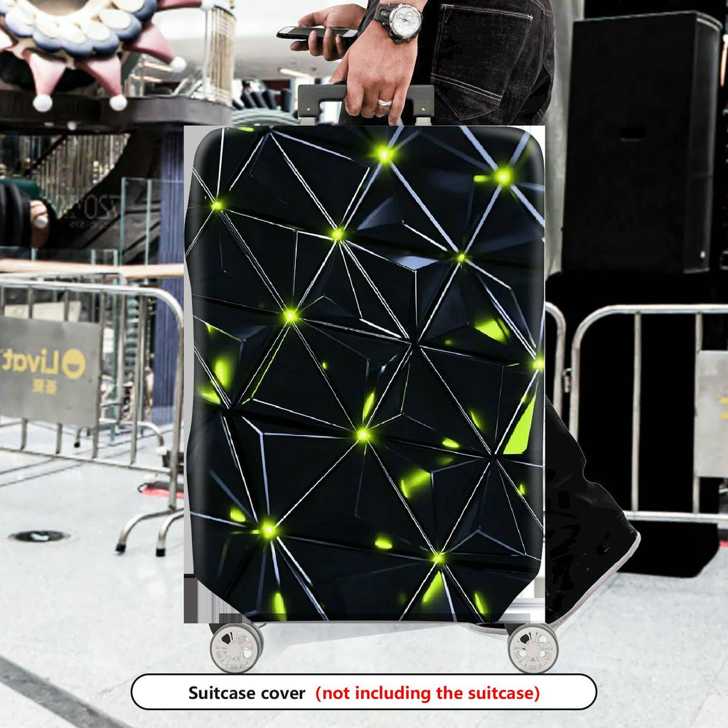 1-Piece Geometric  Luminous Reflective Modern Abstract  Suitcase Luggage Cover, Stretch Protective Sleeve