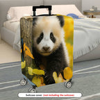 1-Piece Panda Autumn Leaves Nature Wildlife Cute  Suitcase Luggage Cover, Stretch Protective Sleeve