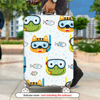 1-Piece Animal Fish Diving Water Fun Printed  Suitcase Luggage Cover, Stretch Protective Sleeve