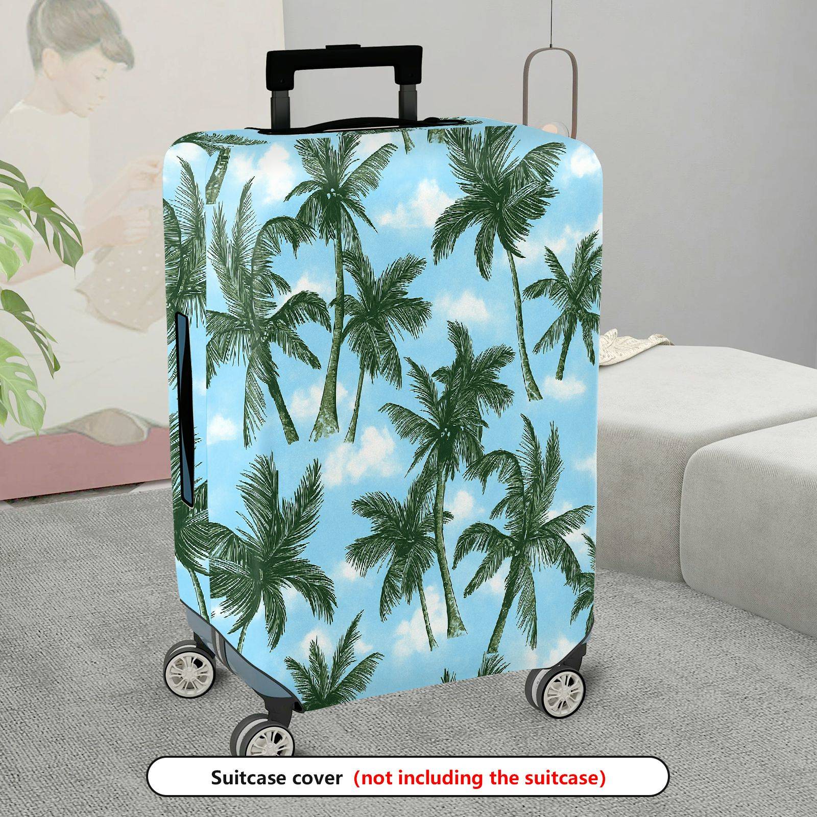 1-Piece Tropical Palm Trees Sky Print Travel Holiday Nature  Suitcase Luggage Cover, Stretch Protective Sleeve