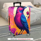 1-Piece Colorful Bird Rose Sunset Artistic Bright  Suitcase Luggage Cover, Stretch Protective Sleeve