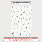 1-Piece Snowy Landscape Holiday Dog Winter Christmas Tree  Suitcase Luggage Cover, Stretch Protective Sleeve