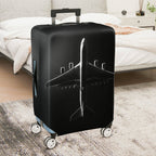 1-Piece Airplane Travel Adventure Design Black Stylish Modern Minimalist  Suitcase Luggage Cover, Stretch Protective Sleeve