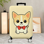 1-Piece Cute Corgi  Dog Red Bowtie Animal  Suitcase Luggage Cover, Stretch Protective Sleeve