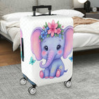 1-Piece Cute Elephant Flower Butterfly  Suitcase Luggage Cover, Stretch Protective Sleeve