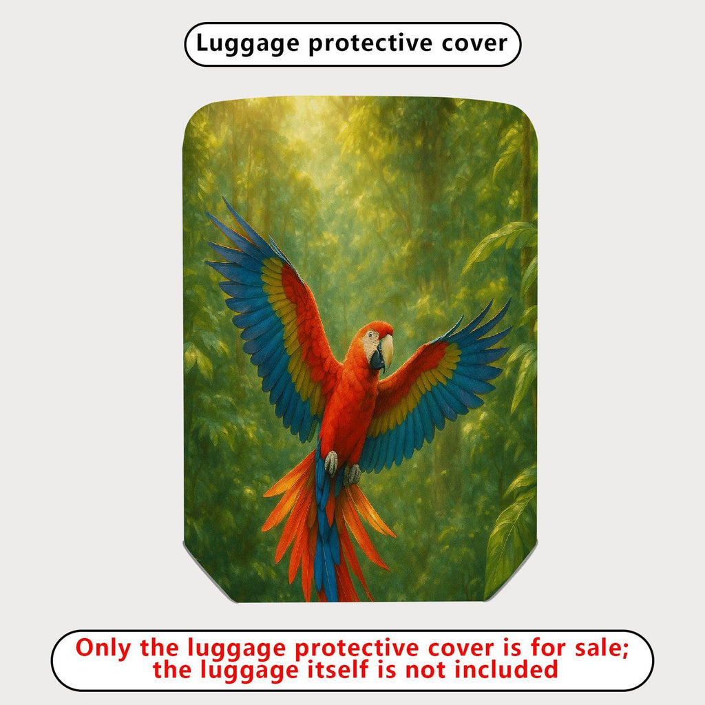 1-Piece Colorful Parrot Jungle Nature Artistic Tropical  Suitcase Luggage Cover, Stretch Protective Sleeve