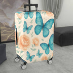 1-Piece Butterfly Floral Pastel Travel Luggage  Suitcase Luggage Cover, Stretch Protective Sleeve