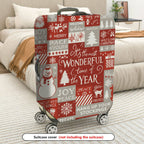 1-Piece Christmas Holiday Winter Snowflake Tree Reindeer  Suitcase Luggage Cover, Stretch Protective Sleeve