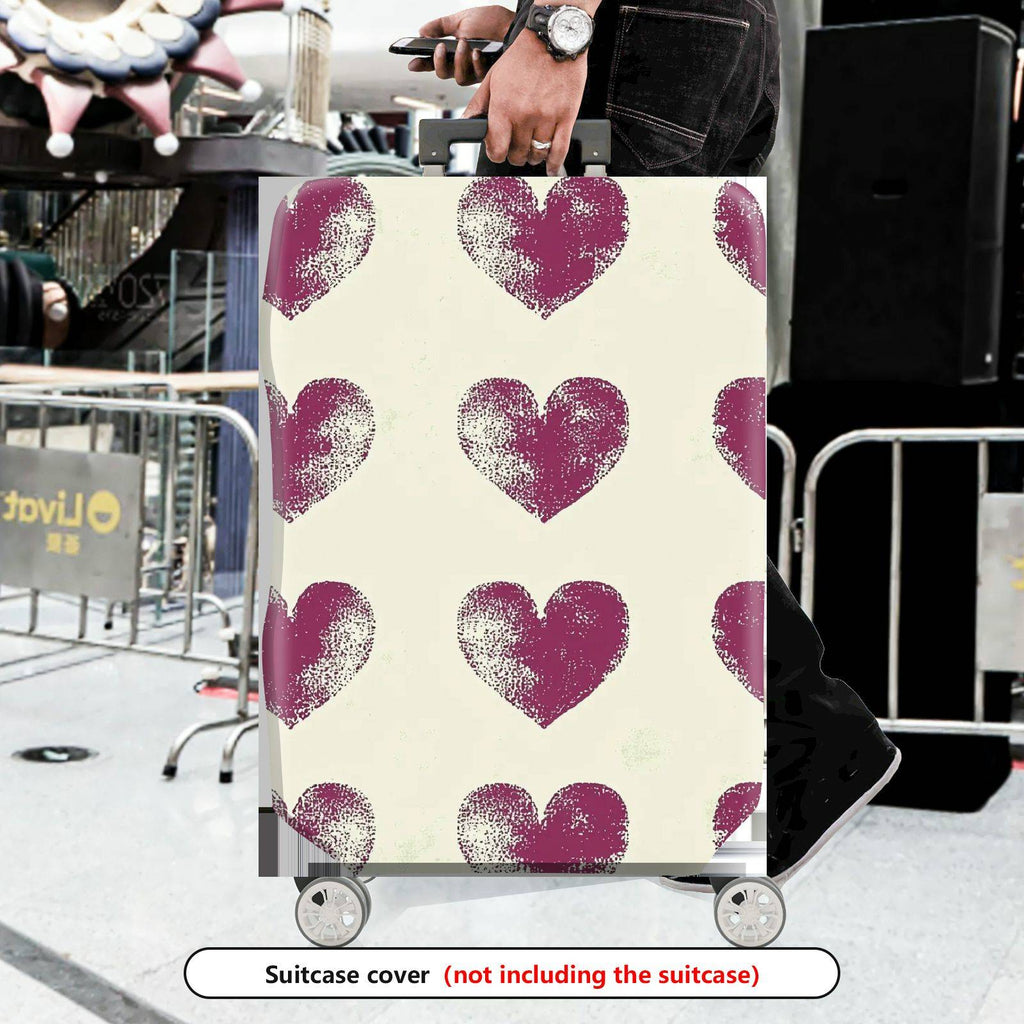 1-Piece Heart Pattern Romantic Love Passion Holiday Vacation  Suitcase Luggage Cover, Stretch Protective Sleeve