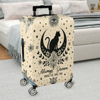 1-Piece Mystical Vintage Floral Black Cat Eye Star  Suitcase Luggage Cover, Stretch Protective Sleeve