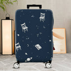 1-Piece Cosmic Chair Artistic Star Book Saturn Unique  Suitcase Luggage Cover, Stretch Protective Sleeve