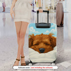 1-Piece Dog Sleeping Clouds Fun Cute Cozy  Suitcase Luggage Cover, Stretch Protective Sleeve