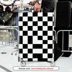 1-Piece Checkered Black White Geometric Modern Stylish  Suitcase Luggage Cover, Stretch Protective Sleeve