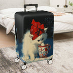 1-Piece Cute Christmas Winter Cat Red Hat Christmas Mug  Suitcase Luggage Cover, Stretch Protective Sleeve