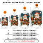 1-Piece Santa Claus Christmas Gift Holiday Celebration Merry  Suitcase Luggage Cover, Stretch Protective Sleeve