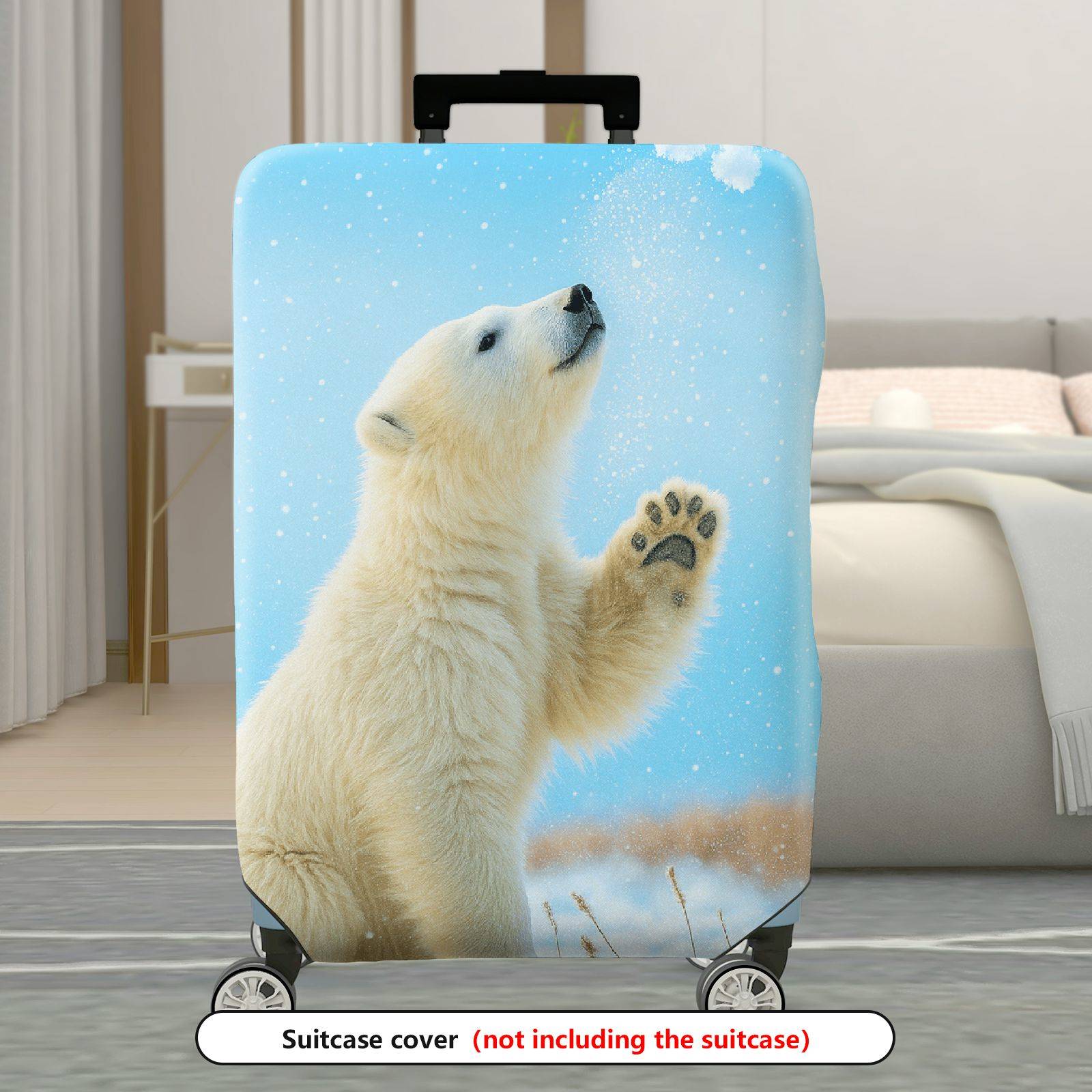 1-Piece Cute Polar Bear Winter Snow Nature Animal  Suitcase Luggage Cover, Stretch Protective Sleeve