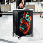 1-Piece Abstract Heart Artistic Colorful Vibrant Unique  Suitcase Luggage Cover, Stretch Protective Sleeve