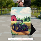 1-Piece Farm Tractor Barn Field Countryside Landscape  Suitcase Luggage Cover, Stretch Protective Sleeve