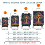 1-Piece Cosmic Tree Colorful Star Sun Moon Spaceship  Suitcase Luggage Cover, Stretch Protective Sleeve