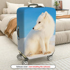 1-Piece Arctic Fox Winter Blue White Nature Animal  Suitcase Luggage Cover, Stretch Protective Sleeve