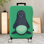 1-Piece Seal Green Playful Cute Animal Fun  Suitcase Luggage Cover, Stretch Protective Sleeve