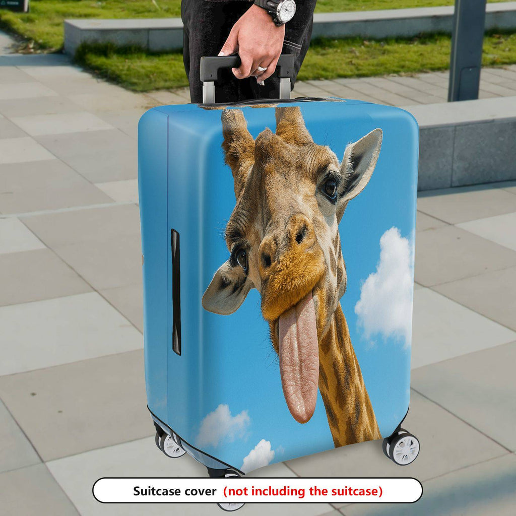 1-Piece Cute Giraffe Funny Animal Nature Blue Sky  Suitcase Luggage Cover, Stretch Protective Sleeve