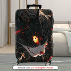 1-Piece Black Cat Glowing Eyes Red Scratches Abstract Artistic  Suitcase Luggage Cover, Stretch Protective Sleeve