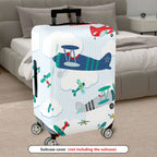 1-Piece Airplane Cloud Stripe Travel Luggage  Suitcase Luggage Cover, Stretch Protective Sleeve