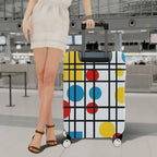 1-Piece Modern Abstract Geometric Colorful Artistic Stylish  Suitcase Luggage Cover, Stretch Protective Sleeve