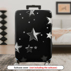 1-Piece Starry Night Black Silver Cosmic Shiny Celestial Astral  Suitcase Luggage Cover, Stretch Protective Sleeve