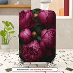 1-Piece Peony Floral Vintage Artistic Elegant Colorful  Suitcase Luggage Cover, Stretch Protective Sleeve