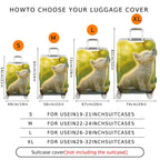 1-Piece Cute Animal Scenic Nature Yellow Happy  Suitcase Luggage Cover, Stretch Protective Sleeve