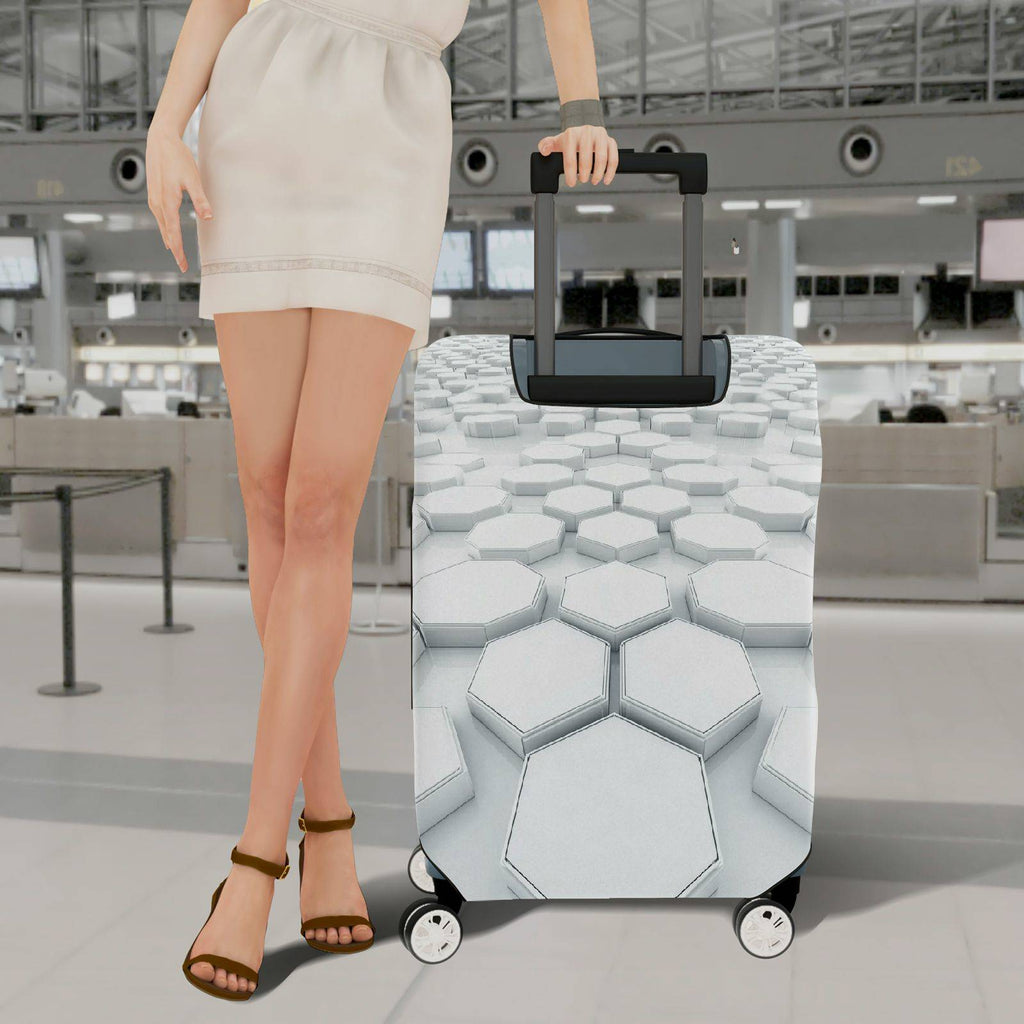 1-Piece Geometric Modern Abstract Monochrome Minimalist  Suitcase Luggage Cover, Stretch Protective Sleeve