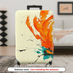 1-Piece Abstract Orange Feather Brush Colorful Splatter Art  Suitcase Luggage Cover, Stretch Protective Sleeve