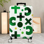 1-Piece Green Geometric Abstract Modern Artistic Trendy  Suitcase Luggage Cover, Stretch Protective Sleeve