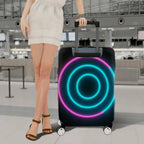 1-Piece Geometric Circle Modern Stylish Vivid  Suitcase Luggage Cover, Stretch Protective Sleeve